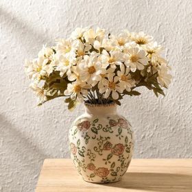 Ceramic Vintage Vase, 5.83 Inch Retro Ice Cracked Chinoiserie Floral Vase, Rustic Farmhouse Vases for Home Decor, Bookshelf, Garden, Chinoiserie