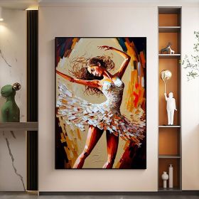 Hand Painted Oil Painting Abstract Dancer Oil Painting On Canvas Large Wall Art Original White Ballet Painting Boho Wall Decor Custom Painting Li (Style: 01, size: 50X70cm)