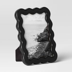 Wavy Shape Picture Frame Black (size: 4"x6")