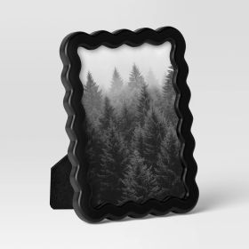 Wavy Shape Picture Frame Black (size: 5"x7")